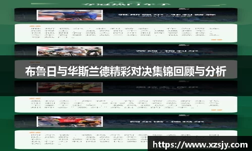 布鲁日与华斯兰德精彩对决集锦回顾与分析